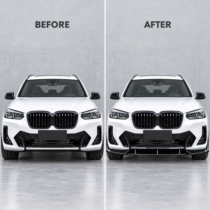 BMW X3 LCI G01 2020 - 2024 Front Bumper Splitter Lip Gloss Black | DA Design