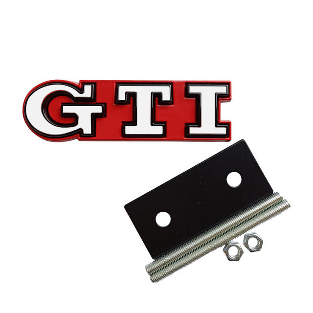 Volkswagen GTI Front Grille Replacements Badges - Gloss Red Backing Plate