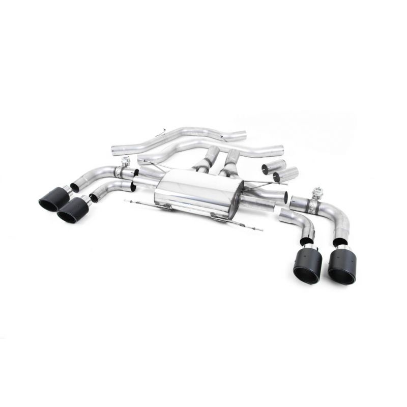 Milltek Exhaust for Alfa Romeo Giulia Quadrifoglio 2.9 V6 Bi-Turbo Front Pipe-back (Carbon Trims)