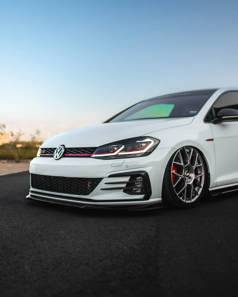 VW GOLF GTI GTD MK7.5 EVO-1 GLOSS BLACK FRONT SPLITTER BY ZAERO (2017-2020)