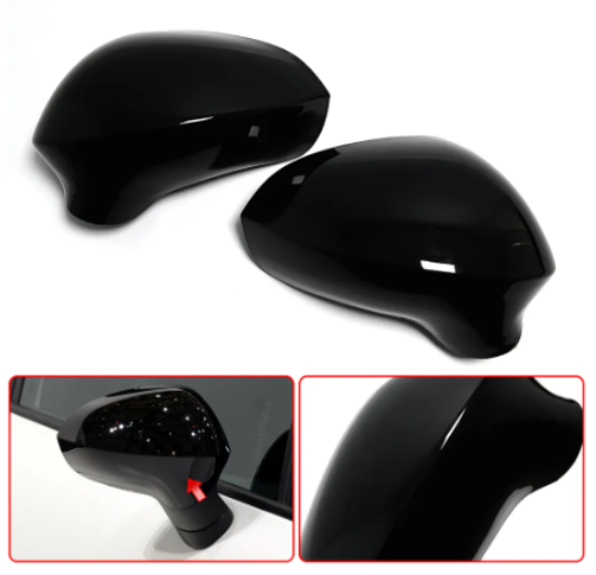 Seat Ibiza 6J MK4 Gloss Black Mirror Cover Replacements (2008-2017 Models)