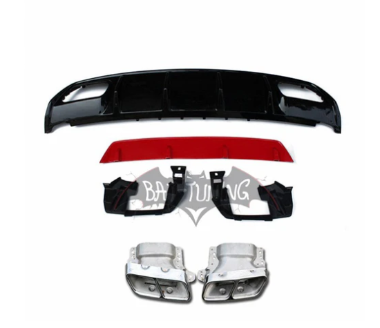 **CLEARANCE** - Mercedes Benz A Class W176 Facelift AMG Style Rear Diffuser (2016-2018 Models)
