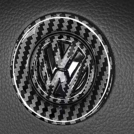 Volkswagen Steering Wheel 'VW' Badge / Logo Overlay - 4cm