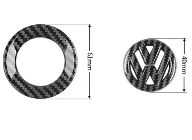 Volkswagen Steering Wheel 'VW' Badge / Logo Overlay - 4cm