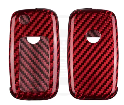 Volkswagen VW / Skoda / SEAT Carbon Fibre Key Cover STYLE 2 (Red Or Black)