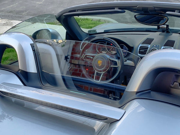 Porsche Boxster 981 MK3 LOW Clear Glass Wind Breaker / Deflector (2014 - 2016 UR-WINDSCHOTT)