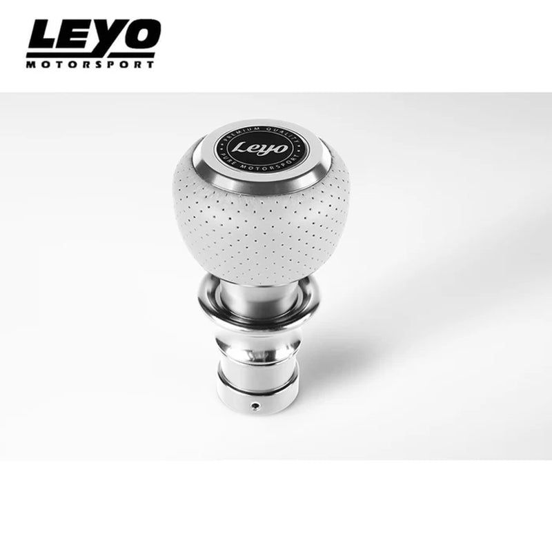 Leyo Motorsport Grey Nappa DSG Shift Knob (Silver Anodized)