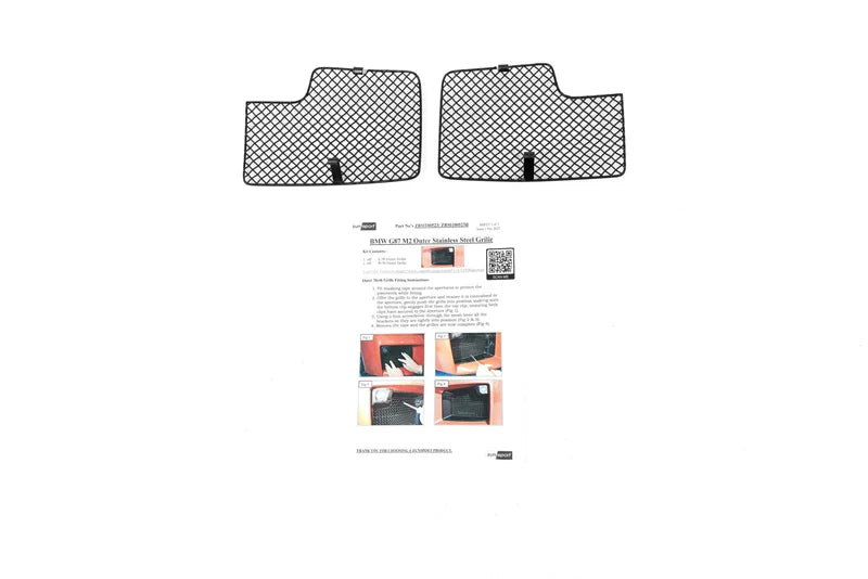Zunsport BMW M2 G87 Black Side Grille Inlets Metal Mesh Protector Kit (2023+)