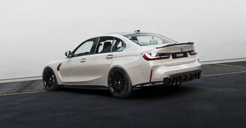 BMW M3 G80 G81 EVO-S Gloss Black Diffuser Extensions by ZAERO (2021+)