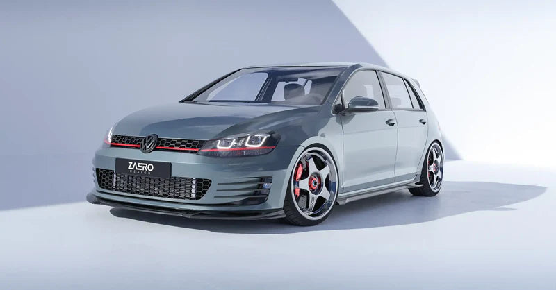 VW GOLF GTI & GOLF GTD MK7 EVO-1 GLOSS BLACK FRONT SPLITTER BY ZAERO (2013-2017)