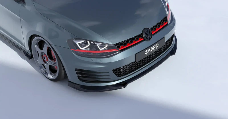 VW GOLF GTI & GOLF GTD MK7 EVO-1 GLOSS BLACK FRONT SPLITTER BY ZAERO (2013-2017)