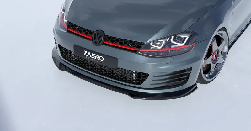 VW GOLF GTI & GOLF GTD MK7 EVO-1 GLOSS BLACK FRONT SPLITTER BY ZAERO (2013-2017)