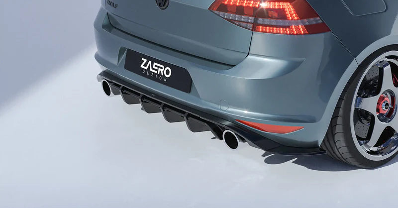 VW GOLF GTI MK7 EVO-1 GLOSS BLACK REAR DIFFUSER BY ZAERO (2013-2017)