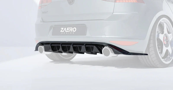 VW GOLF GTI MK7 EVO-1 GLOSS BLACK REAR DIFFUSER BY ZAERO (2013-2017)