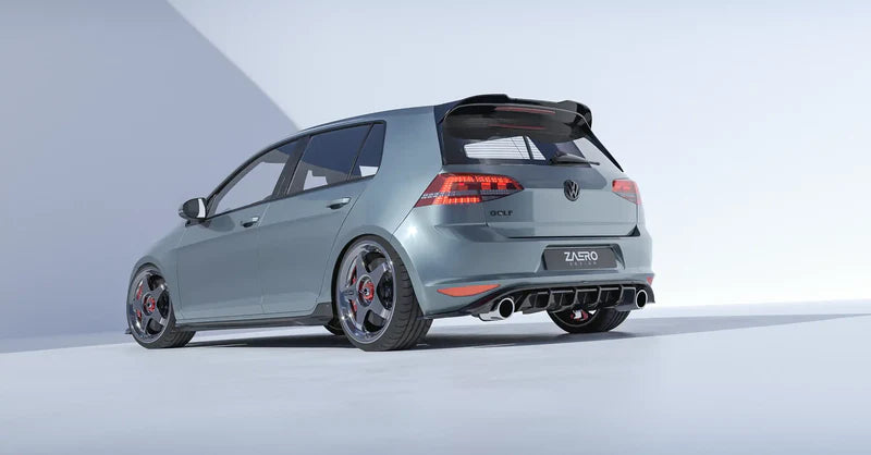 VW GOLF GTI MK7 EVO-1 GLOSS BLACK REAR DIFFUSER BY ZAERO (2013-2017)