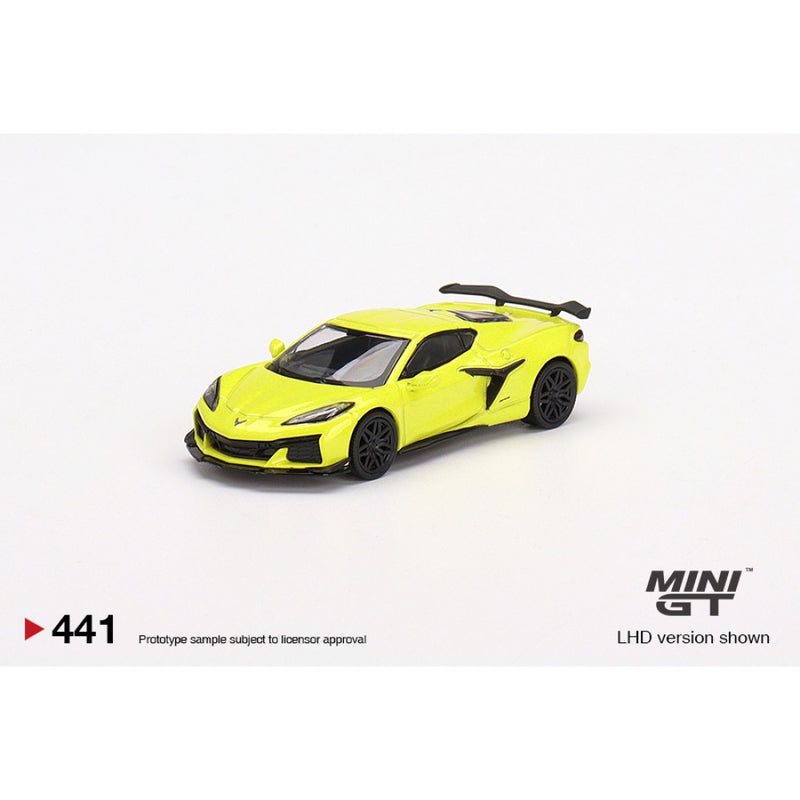 MINI GT - 1/64 CHEVROLET CORVETTE Z06 2023 ACCELERATE YELLOW NO. 441 (RHD)