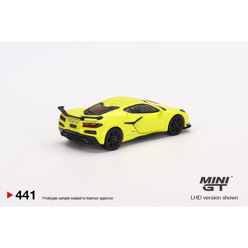 MINI GT - 1/64 CHEVROLET CORVETTE Z06 2023 ACCELERATE YELLOW NO. 441 (RHD)