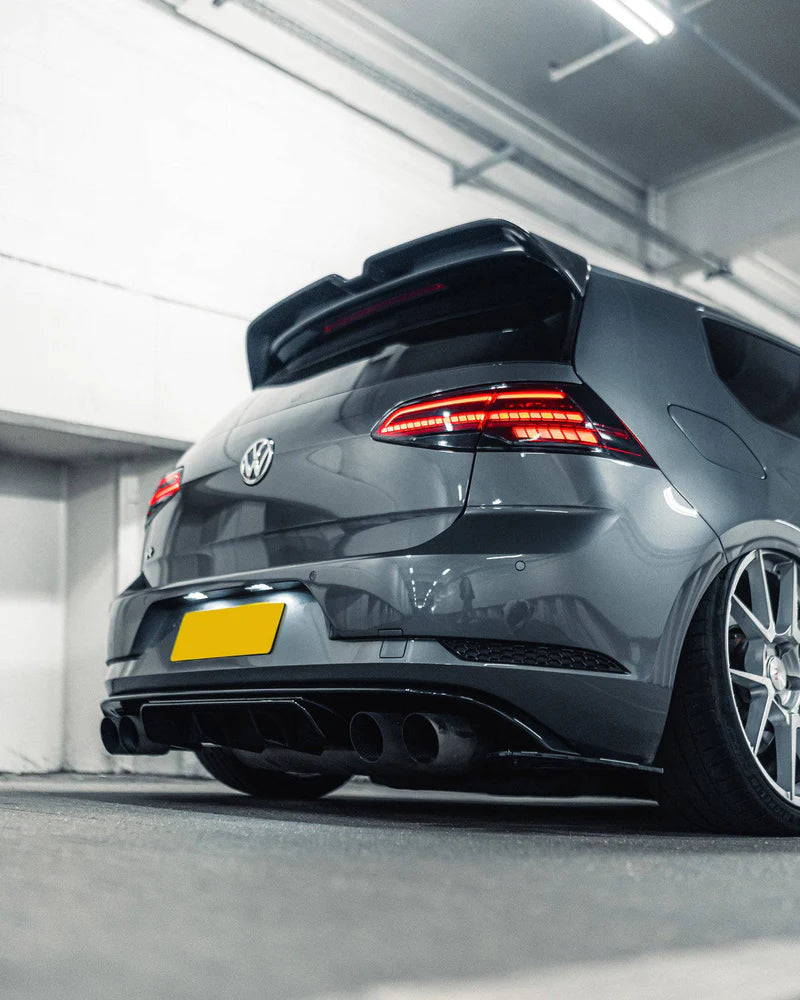 VW GOLF R MK7.5 EVO-1 GLOSS BLACK REAR DIFFUSER BY ZAERO (2017-2020)