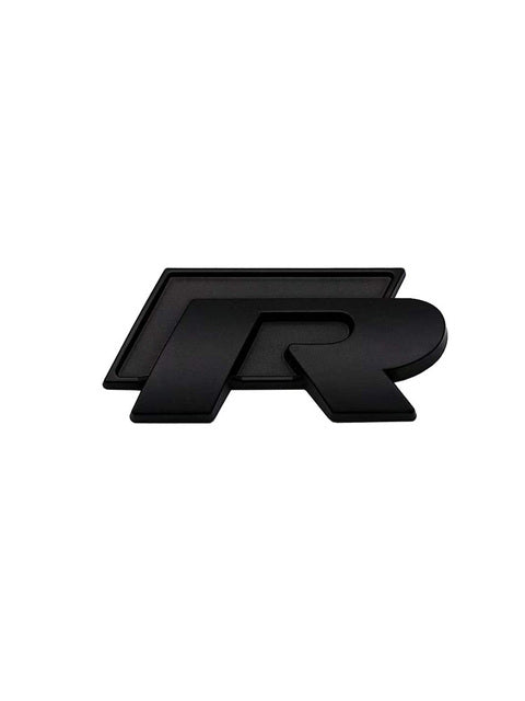 Volkswagen 'R' Front & Rear Badge / Emblem (Black)
