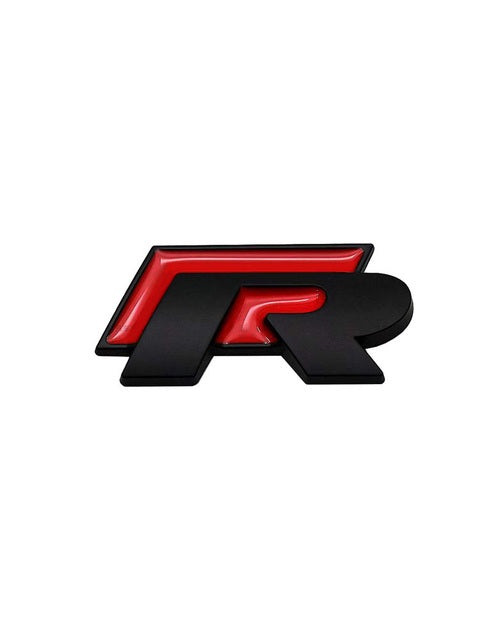 Volkswagen 'R' Front & Rear Badge / Emblem (Black + Red)