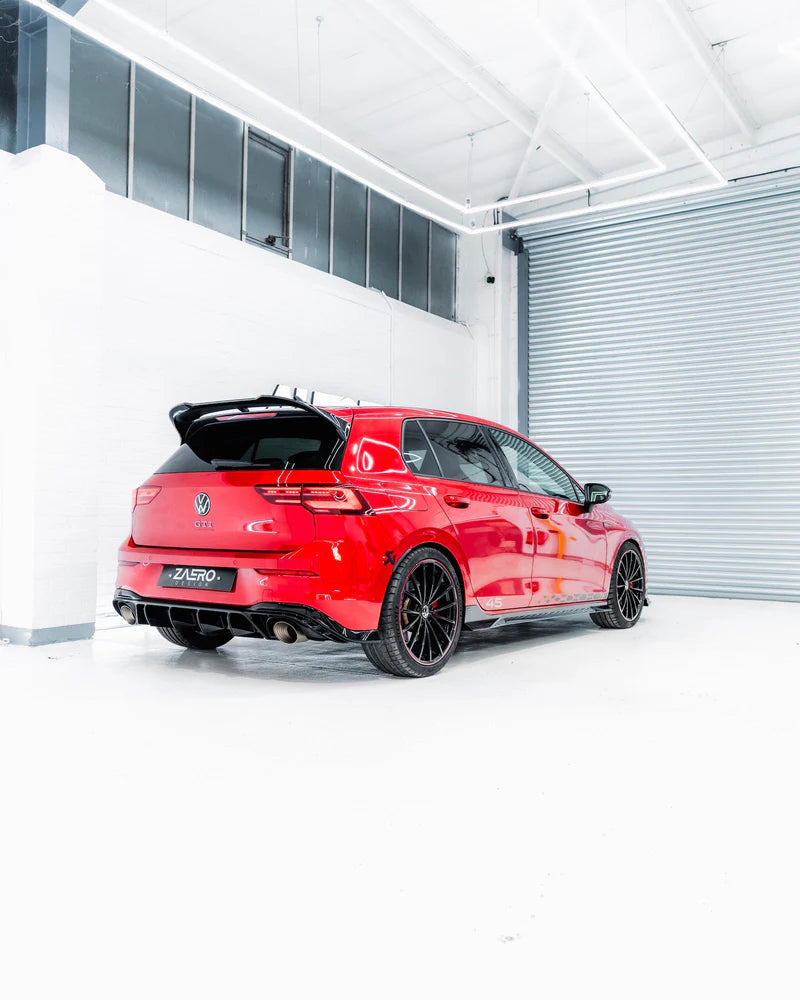 VW Golf GTI Clubsport Mk8 EVO-1 Gloss Black Rear Diffuser by ZAERO (2020+)