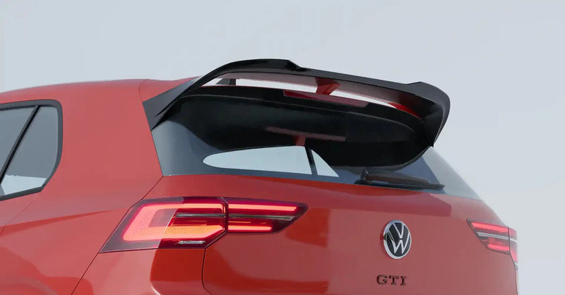 VW Golf R & Golf GTI Clubsport Mk8 EVO-1 Gloss Black Rear Spoiler by ZAERO (2020+)