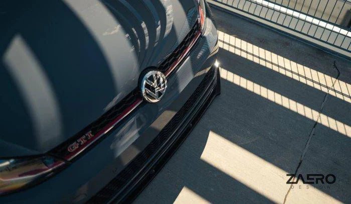 VW GOLF GTI TCR EVO-1 GLOSS BLACK FRONT SPLITTER BY ZAERO (2017-2019)