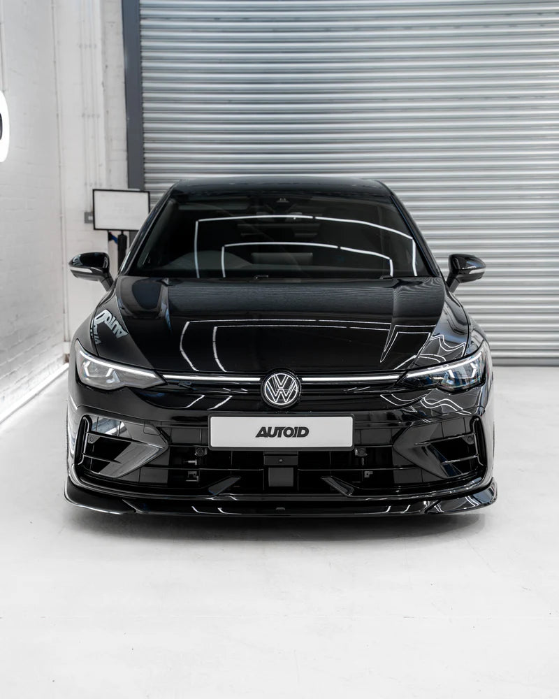 VW Golf R Mk8.5 EVO-1 Gloss Black Front Splitter by ZAERO (2024+)
