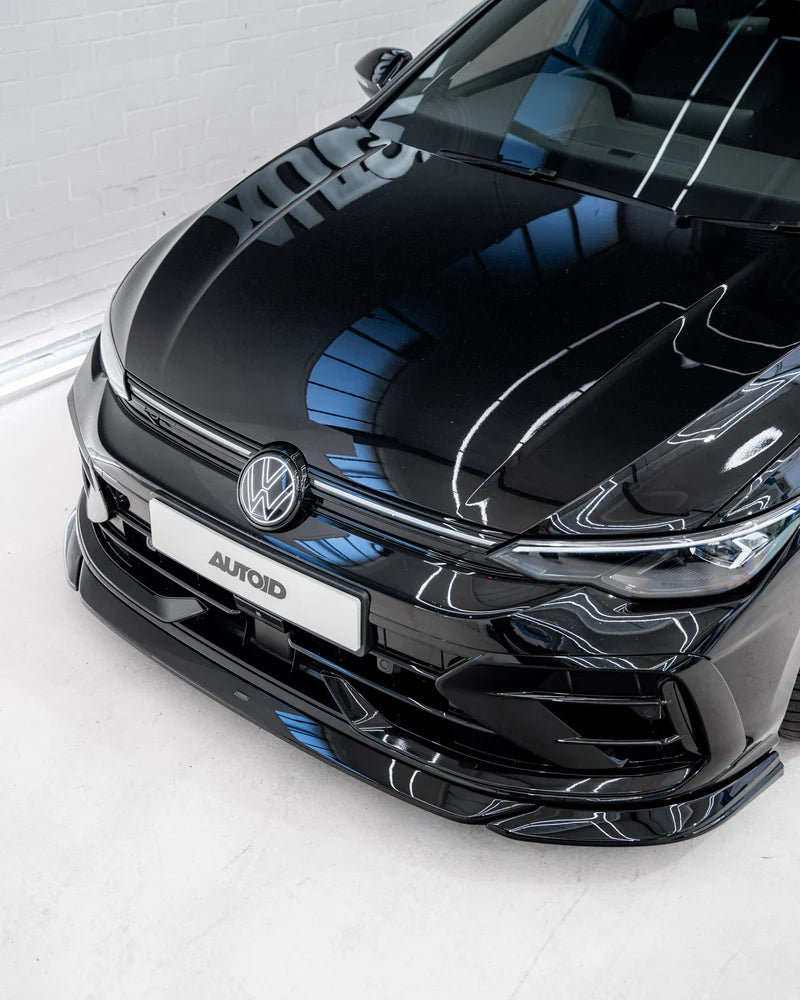 VW Golf R Mk8.5 EVO-1 Gloss Black Front Splitter by ZAERO (2024+)