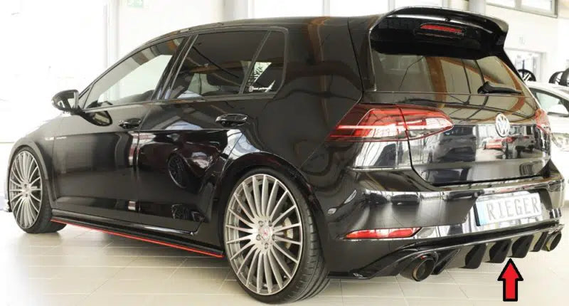 Rieger VW Golf MK7.5 GTI Rear Diffuser – Gloss Black (2017+)
