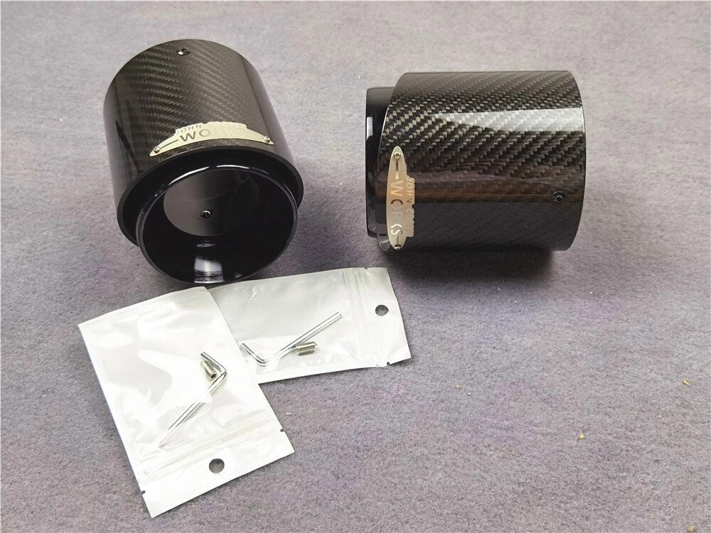 Carbon Fiber Steel Exhaust Pipe Tail Muffler Tip JCW For Mini - Foto 8