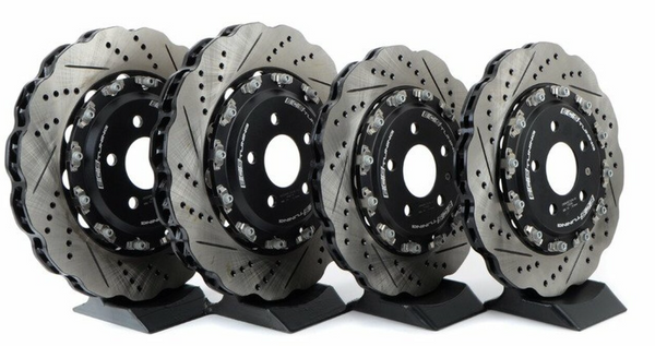 ECS Tuning - Front and Rear Wave Cross-Drilled & Slotted 2-Piece Brake Discs