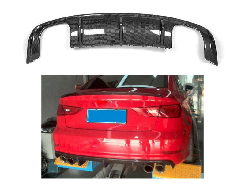 047 - Audi S3 Sedan Carbon Fibre Lightweight Rear Diffuser (2013-2016) - Diversion Stores Car Parts And Modificaions