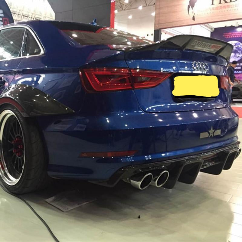 024 - Audi A3/S3/RS3 Saloon Carbon Fibre Raised Boot Lip Spoiler - (2014 - 2018) - Diversion Stores Car Parts And Modificaions