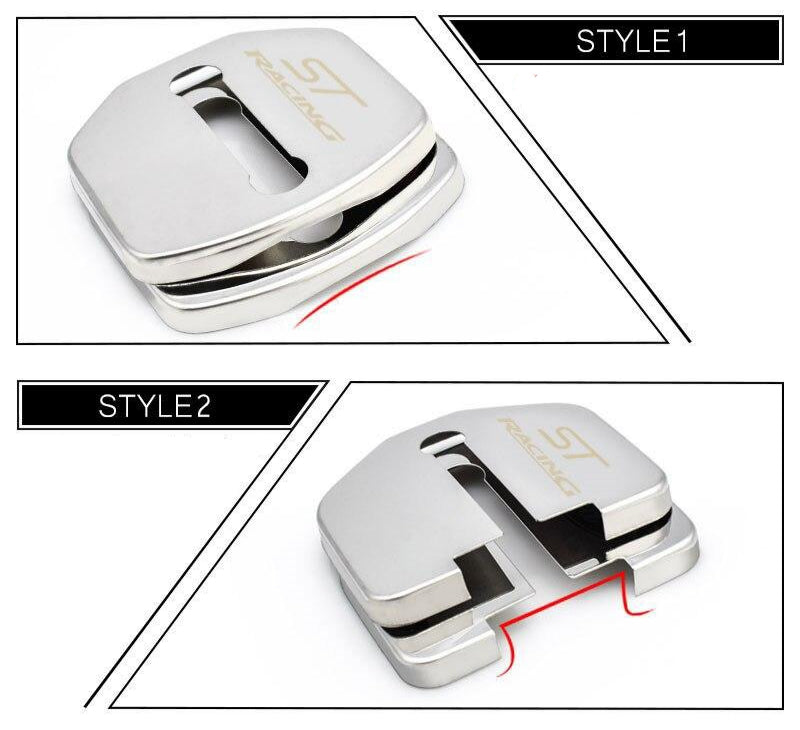 214 - Ford ST Racing 4x Car Lock Covers For Fiesta / Focus / Kuga / Ecosport / Ka - Diversion Stores Car Parts And Modificaions