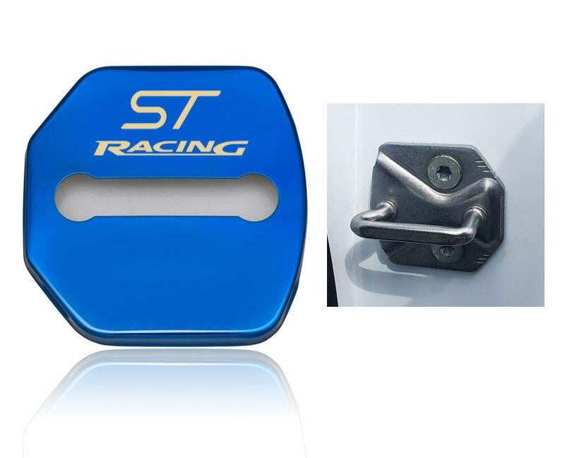214 - Ford ST Racing 4x Car Lock Covers For Fiesta / Focus / Kuga / Ecosport / Ka - Diversion Stores Car Parts And Modificaions