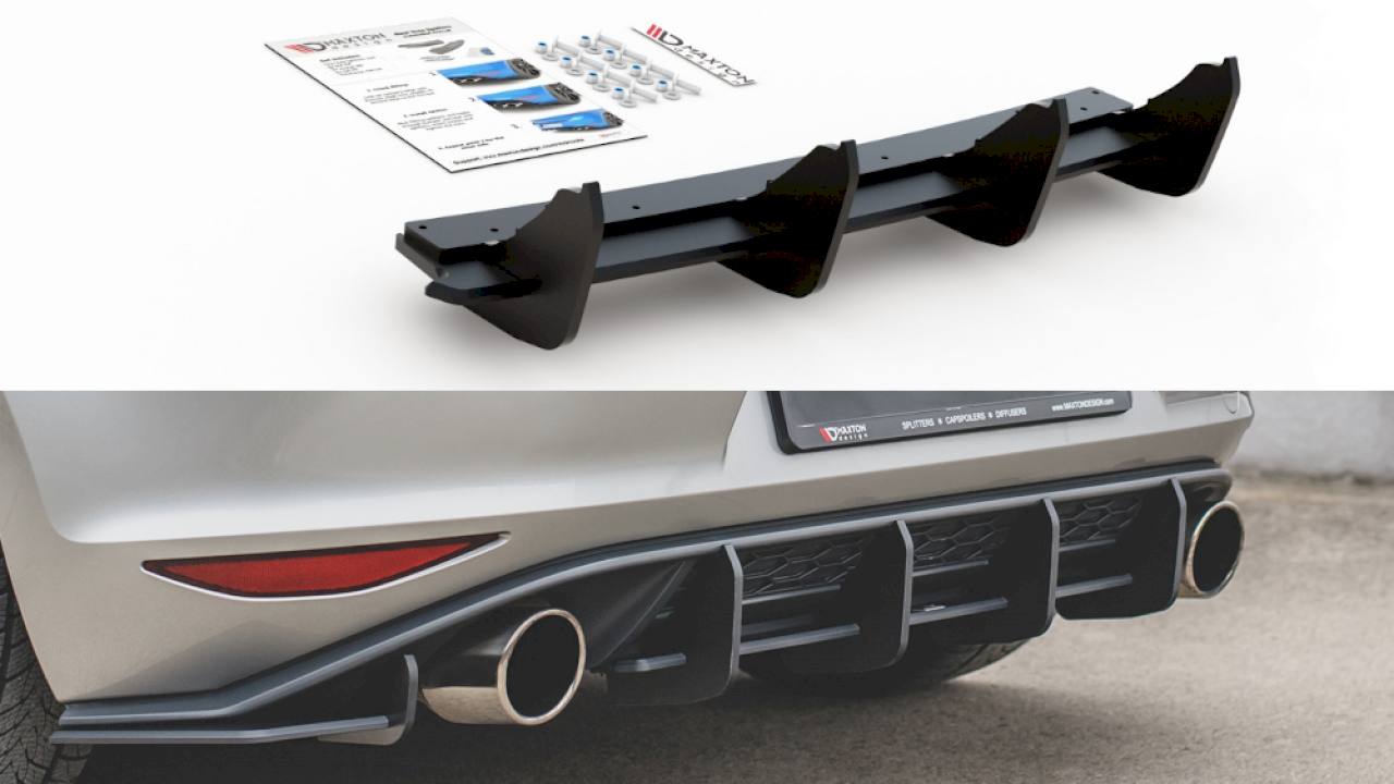 Maxton Design Racing Rear Diffuser V.1 For Volkswagen Golf MK7 GTI (2013-2016)