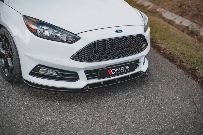 Maxton Design Front Splitter V.4 for Ford Focus ST MK3 Facelift Model (2015-2018)