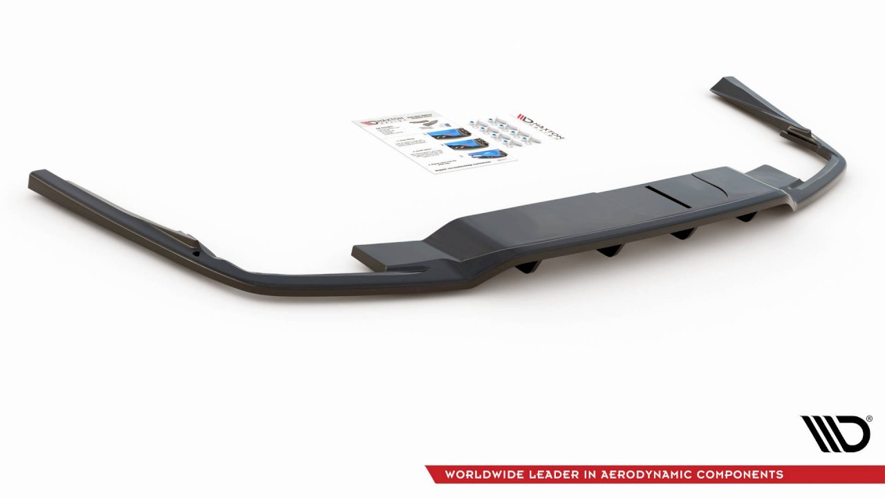 Maxton Design  CENTRAL REAR SPLITTER (W/ VERTICAL BARS) VOLVO S60 R-DESIGN MK3