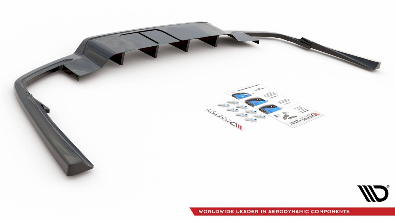 Maxton Design  CENTRAL REAR SPLITTER (W/ VERTICAL BARS) VOLVO S60 R-DESIGN MK3