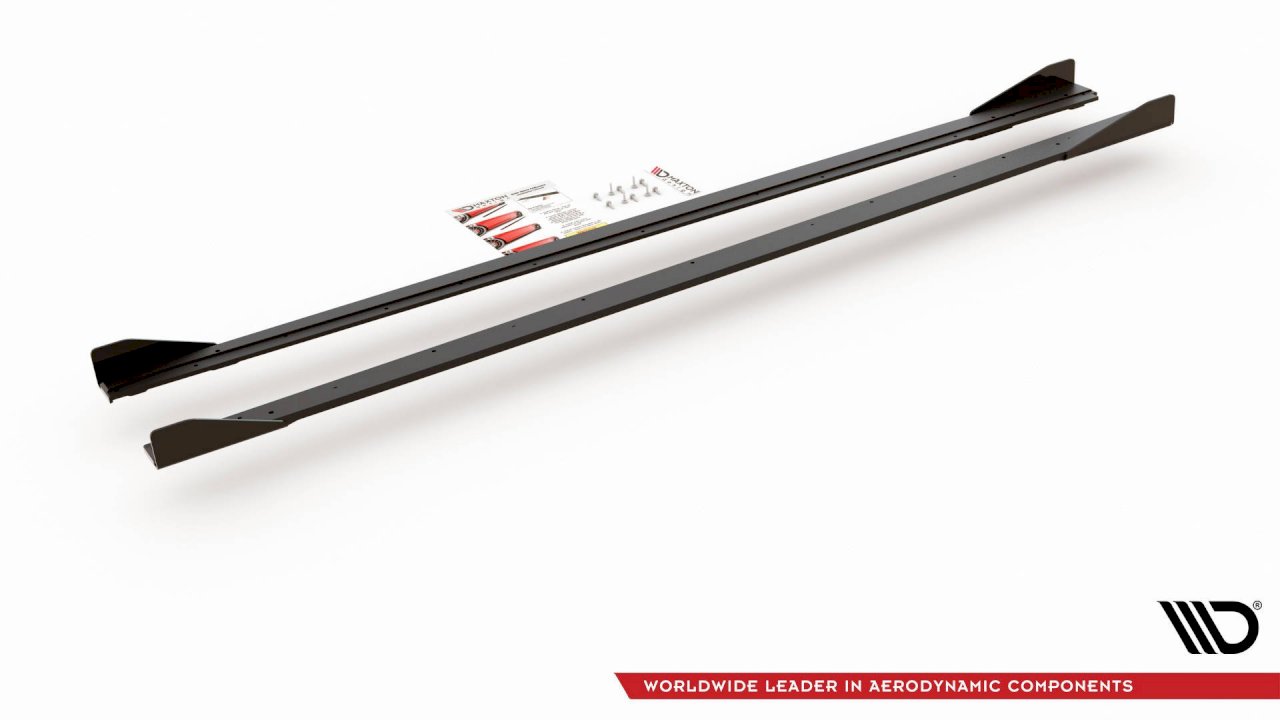 Maxton Racing Side Skirts Diffusers (+Flaps) for Volkswagen Polo MK6 GTI (2017-2021)