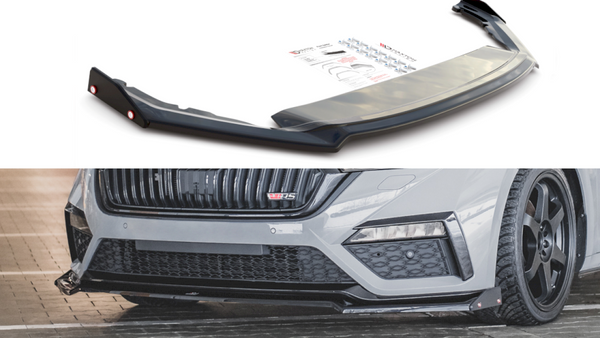 Maxton Design Front Splitter (+ Flaps) V.2 for Skoda Octavia RS MK4 (2020+)