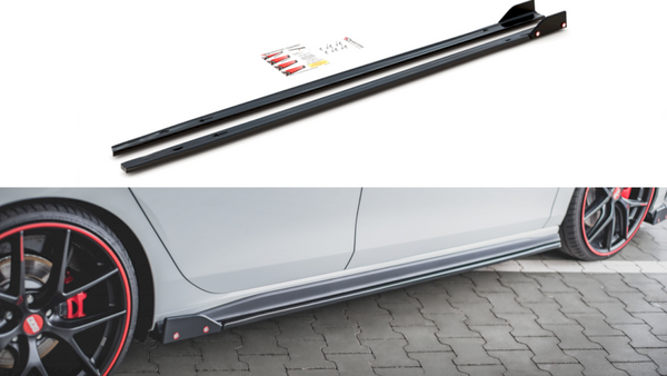 Maxton Design Side Skirts V.2 (+ Flaps) for Volkswagen Golf MK8 GTI / GTI Clubsport (2020+)