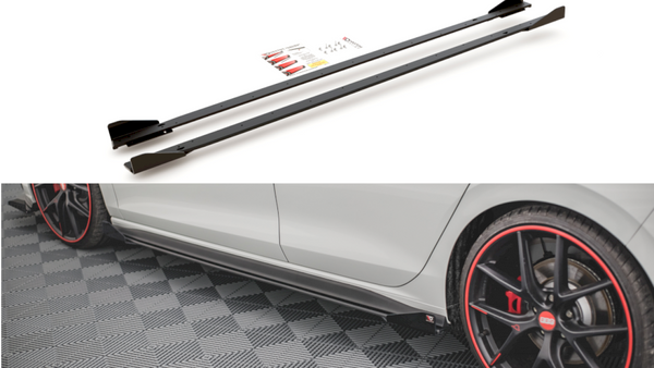 Maxton Design Racing Durability Side Skirts (+Flaps) for Volkswagen Golf MK8 GTI / GTI Clubsport (2020+)