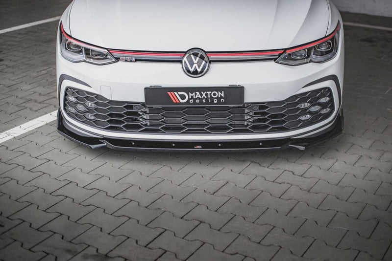 Maxton Design Front Splitter V.2 + Flaps for Volkswagen Golf MK8 GTI (2020+)