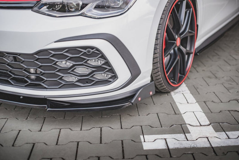 Maxton Design Front Splitter V.3 + Flaps for Volkswagen Golf MK8 GTI (2020+)