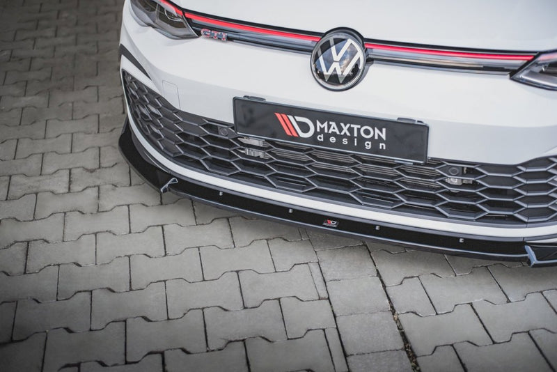 Maxton Design Front Splitter V.3 + Flaps for Volkswagen Golf MK8 GTI (2020+)