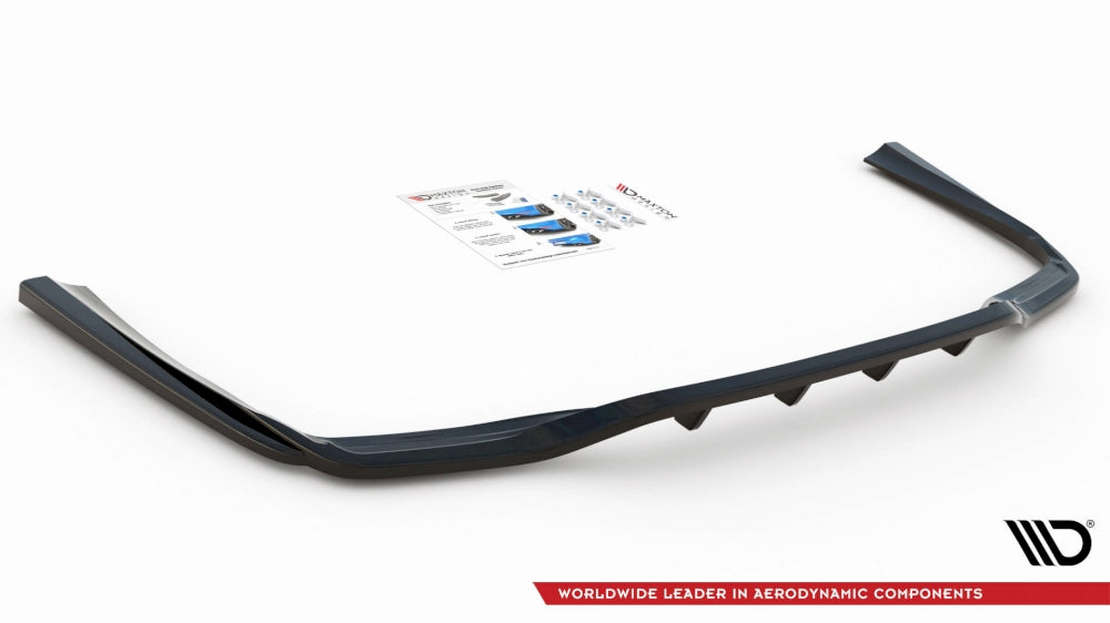 Maxton Design Central Rear Splitter (with Vertical Bars) For Mercedes C-Class Estate W205 (2014-2018)