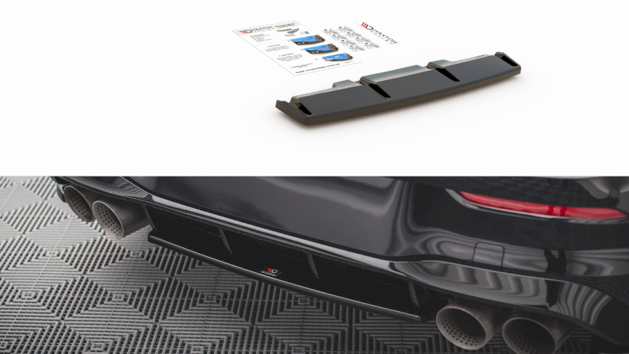 Maxton Design Central Rear Splitter for Volkswagen Golf MK8 R (2020+)