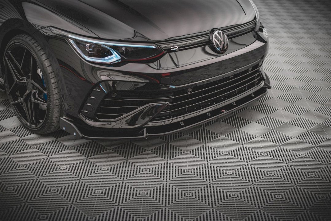 Maxton Design Front Splitter V.2 + Flaps for Volkswagen Golf MK8 R (2020+)